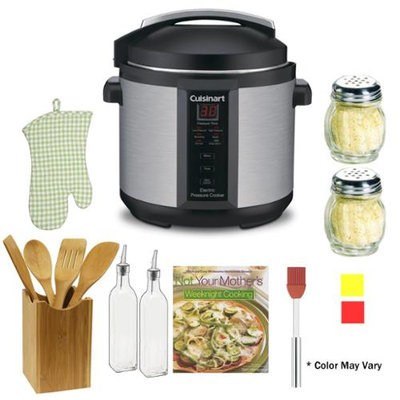 Cuisinart CPC-600 1000W 6qt. Pressure Cooker Refurbished + The Pressure Cooker Gourmet + Accessory Kit