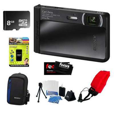 Sony DSC-TX30/B 18 MP Digital Camera with 8GB Accessory Kit
