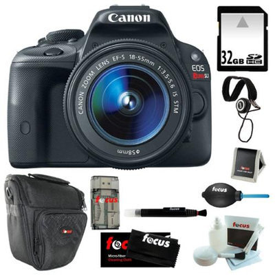 Canon EOS Rebel SL1 18MP Digital SLR with 18-55mm EF-S IS STM Lens and 3-inch Touch Screen + 32GB SDHC + Card Reader + Z