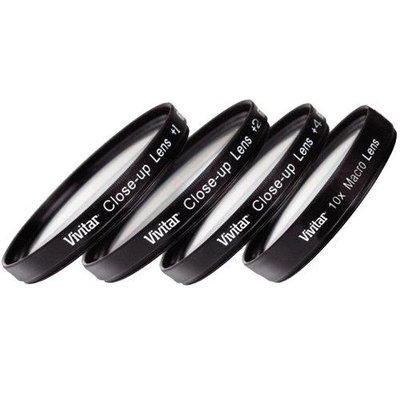 Vivitar 77mm Close-Up Macro +1 +2+ 4+10 Filter and 3-Piece UV CPL ND Multi-Coated Filter Kit with Carson Optical Stuff-It Microfiber Cloth + Accessory Bundle