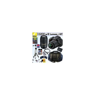Nikon D3200 24.2 MP CMOS Digital SLR Camera with 18-55mm f/3.5-5.6G AF-S DX VR and 55-300mm f/4.5-5.6G ED VR AF-S DX NIKKOR Zoom Lenses + EN-EL14 Battery + 32GB