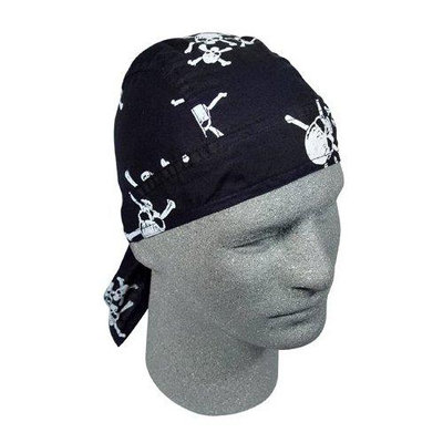 Zan Headgear Flydanna Z113C Flydanna, 100% Cotton, Skull/Cross, White