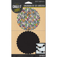 K & Company Chalk It Now Cardstock Die-Cuts-Chalkboard & Printed Scalloped Circles
