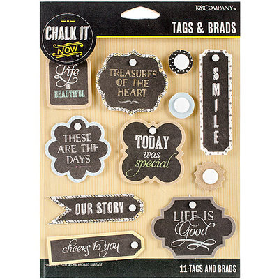 K & Company Chalk It Now Tags & Brads