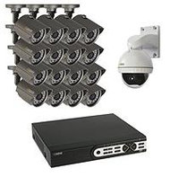 Q-See 16 Channel 960H Security System with 2TB Hard Drive, 15 900TVL Bullet Cameras, 1 Pan & Tilt Camera, and 100'