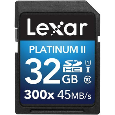 Lexar 32GB Platinum II 300x Class 10 UHSI-U1 SDHC Memory Card for Cameras & Laptop Computer, 45MB/s Read Speed, 20MB/s Write Speed