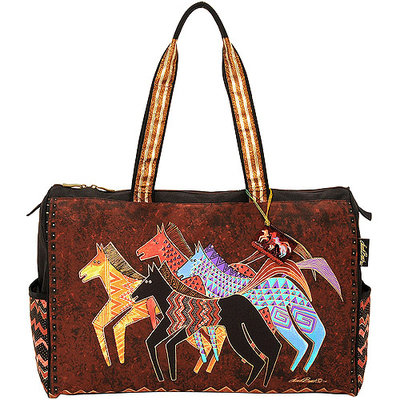 Laurel Burch LB5271 Travel Bag Zipper Top 20.50 in. X8.25 in. X16 in. -Native Horses