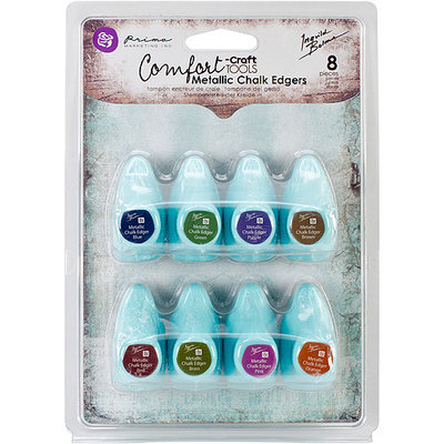 Prima Marketing 891961 Chalk Fluid Edger Pad 8pc Set-Metallic Primary
