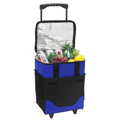 Picnic at Ascot 32-can Collapsible Rolling Cooler, Royal Blue