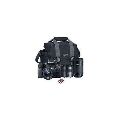 Canon EOS Rebel Camera Bundle with 18-55 STM Lens, 55-250 STM Lens, Camera Bag, and 32GB SD Card