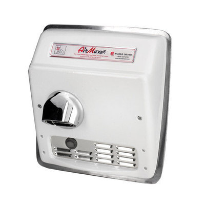 World Dryer AirMax Hand Dryer Finish: Cast Iron White, Voltage: 208-240 V