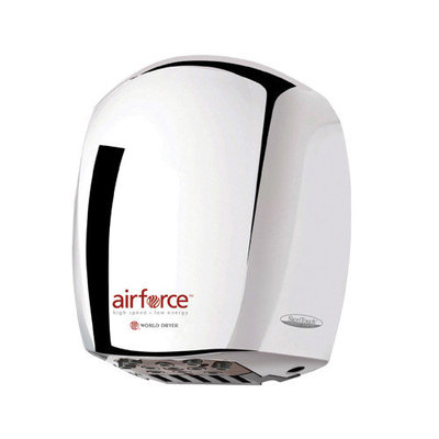 World Dryer Airforce Hi-Speed Hand Dryer Finish: Aluminum Polished Chrome, Voltage: 110-120 V