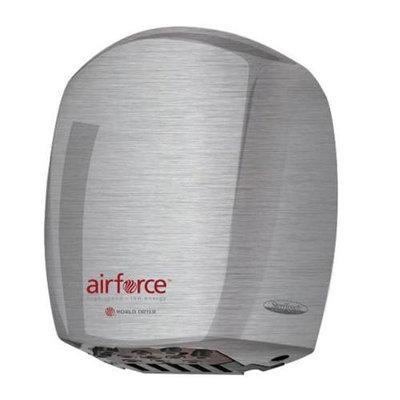 World Dryer Airforce Hi-Speed Hand Dryer Voltage: 110-120 V, Finish: Aluminum Brushed Chrome