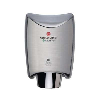 World Dryer SmartDri Multi-Port Nozzle Hand Dryer Finish: Brushed Stainless Steel, Voltage: 208-240 V