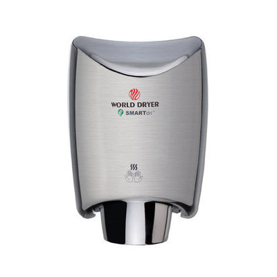 World Dryer SmartDri Multi-Port Nozzle Hand Dryer Finish: Aluminum Brushed Chrome, Voltage: 208-240 V