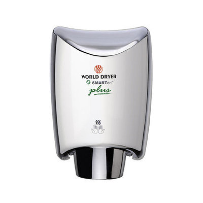 World Dryer SmartDri Plus Single-Port Nozzle Hand Dryer Voltage: 110-120 V, Finish: Aluminum Polished Chrome