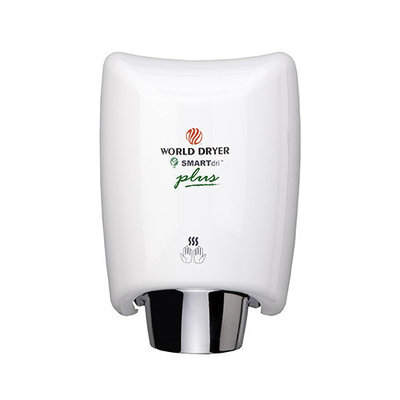 World Dryer SmartDri Plus Single-Port Nozzle Hand Dryer Finish: Aluminum White, Voltage: 208-240 V