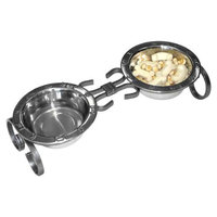 QT Dog Wrought Iron Classic Pet Diner Silver, 1 Quart