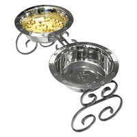 QT Dog Wrought Iron Classic Pet Diner Silver, 3 Quart