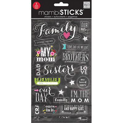 Me & My Big Ideas GVP-52 Glitter Stickers Value Pack-Chalk - Family