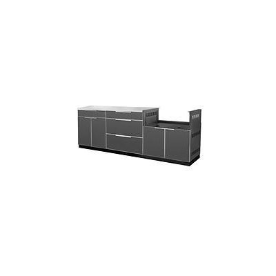 NewAge Products Outdoor Kitchen Cabinet 4-Piece Aluminum Set