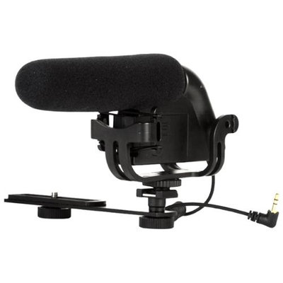 Vivitar Shotgun Condenser Microphone with Bracket & 2 Wind Screens