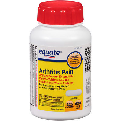 Equate Arthritis Pain Acetaminophen Pain Reliever/Fever Reducer Extended-Release Caplets, 650mg, 225 count