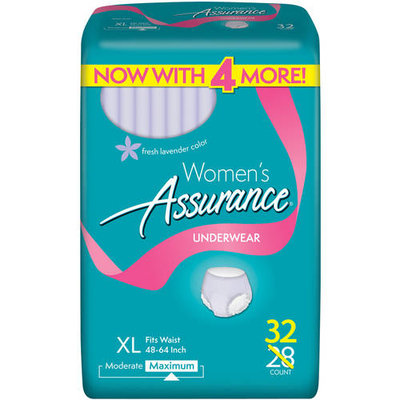 Assurance for Women Maximum Absorbency Protective Underwear, Extra Large, 32 count