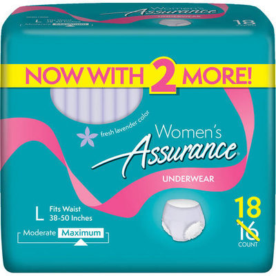 Assurance for Women Maximum Absorbency Protective Underwear, Large, 18 count