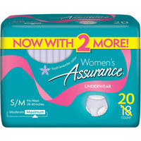 Assurance for Women Maximum Absorbency Protective Underwear, Small/Medium, 20 count
