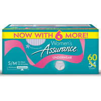 Assurance for Women Maximum Absorbency Protective Underwear, Small/Medium, 60 ct