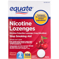Equate Stop Smoking Aid Nicotine Lozenge 2mg, Cherry, 108 Pieces