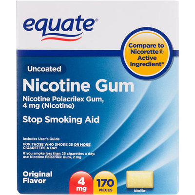 Equate Stop Smoking Aid Original Flavor Gum 4mg