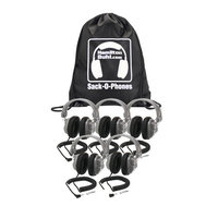 Hamilton Buhl Sack-O-Phones, 5 HA7 Deluxe Headphones in A Carry Bag. No Volume Control - Stereo - Mini-phone, Phono - Wired - 32 Ohm - 20 Hz 20 kHz - Over-the-head - Binaural - Circumaural - 9 ft Cable