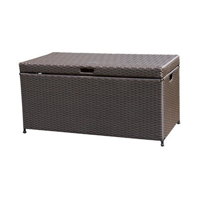 Wicker Lane Outdoor Espresso Wicker Patio Furniture Storage Deck Box