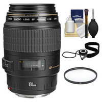Canon EF 100mm f/2.8 Macro USM Lens with UV Filter + Accessory Kit