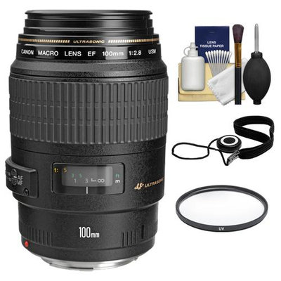 Canon EF 100mm f/2.8 Macro USM Lens with UV Filter + Accessory Kit