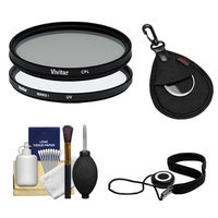 Vivitar 62mm UV & Circular Polarizer Glass Filter + Filter Case + CapKeeper + Lens Cleaning Kit for Canon, Nikon, Sony, Olympus & Pentax Lenses with VIVITAR USA Warranty