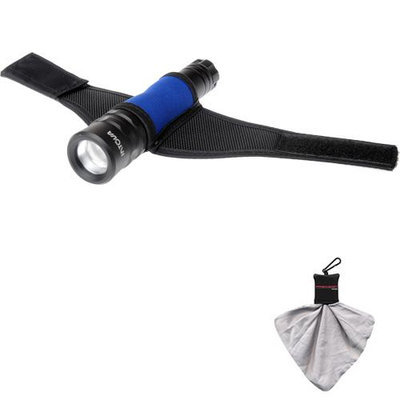 Intova Tactical WaterproofHigh Power LED Torch + Torch Handstrap + Spudz Cloth