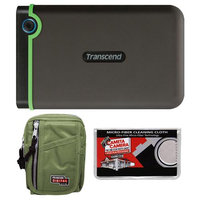 Transcend 1TB USB 3.0 StoreJet 25M3 Portable Hard Drive with Case + Cleaning Cloth