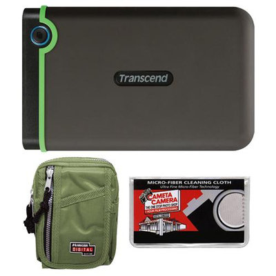 Transcend 1TB USB 3.0 StoreJet 25M3 Portable Hard Drive with Case + Cleaning Cloth