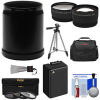 Bower AFZ70P58 Conversion Adapter Tube for Panasonic Lumix DMC-FZ70 Camera (58mm) with 2.5x Tele & .45x Wide Lenses + 3 Filters + DMW-BMB9 Battery + Case + Tripod Kit