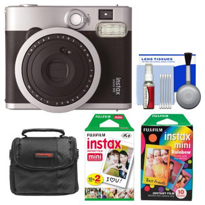 Fujifilm Instax Mini 90 Neo Classic Instant Camera + Rainbow Film Packs + Kit