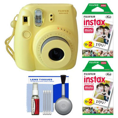 Fujifilm Instax Mini 8 Instant Film Camera (Yellow) + 40 Instant Film + Kit