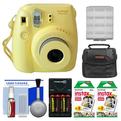 Fujifilm Instax Mini 8 Instant Camera Yellow + 40 Film + Case + Batt + Kit