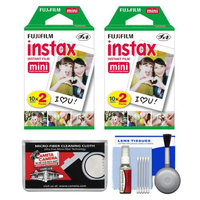 Essentials Bundle for Fujifilm Instax Mini 8 & Mini 90 Instant Film Camera with 40 Twin Color Prints + Accessory Kit