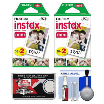 Essentials Bundle for Fujifilm Instax Mini 8 & Mini 90 Instant Film Camera with 40 Twin Color Prints + Accessory Kit