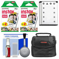 Essentials Bundle for Fujifilm Instax Mini 90 Instant Film Camera with 40 Twin Color Prints + Battery + Case + Cleaning Kit