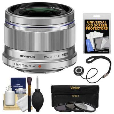Olympus M.Zuiko 25mm f/1.8 Digital Lens + 3 UV/ND8/PL Filters + Accessory Kit