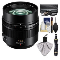 Panasonic Lumix G Leica 42.5mm f/1.2 DG Nocticron ASPH. Lens for G Series Cameras (Black) with 3 UV/CPL/ND8 Filters + Accessory Kit